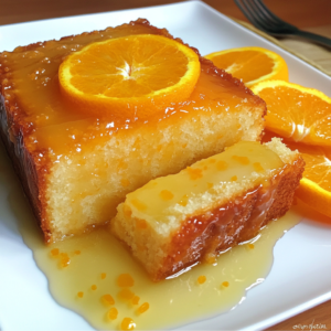 Budín de naranja húmedo con glaseado