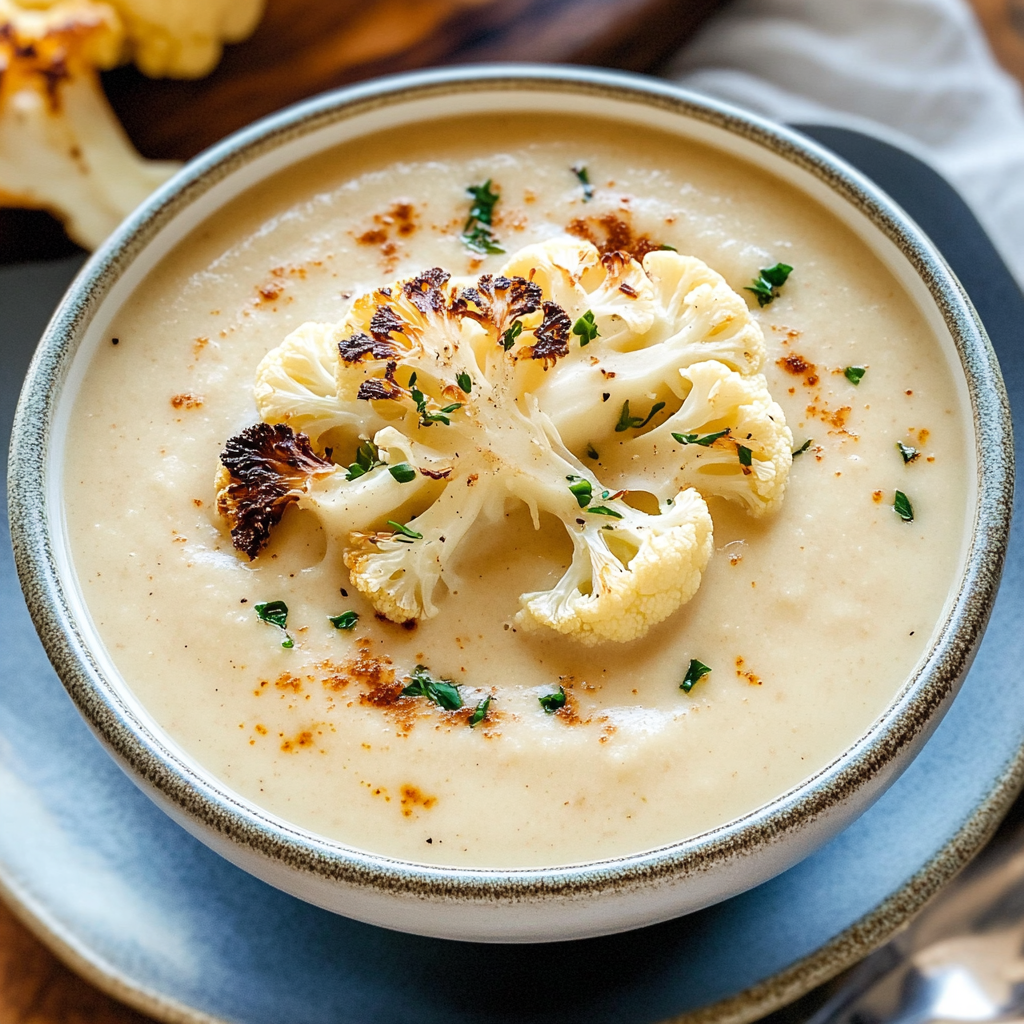 Sopa Cremosa de Coliflor Asada