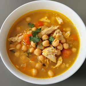 Sopa de Pollo con Garbanzos