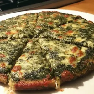 Pizza con Masa de Espinaca