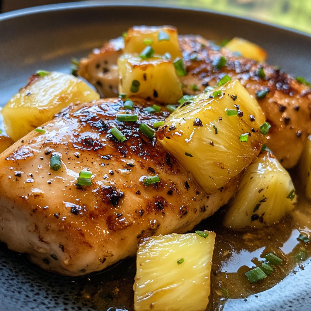 Pechuga de pollo con piña
