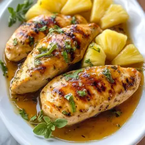 Pechuga de pollo con piña