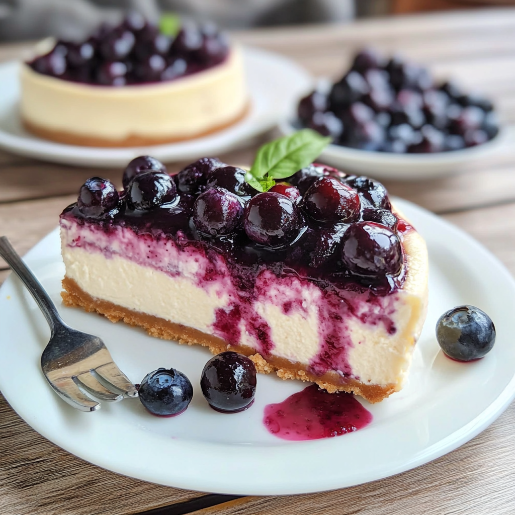 Tarta de queso y arándanos