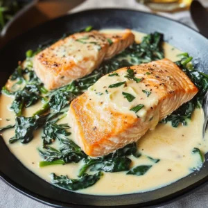 Salmón con Espinacas a la Crema