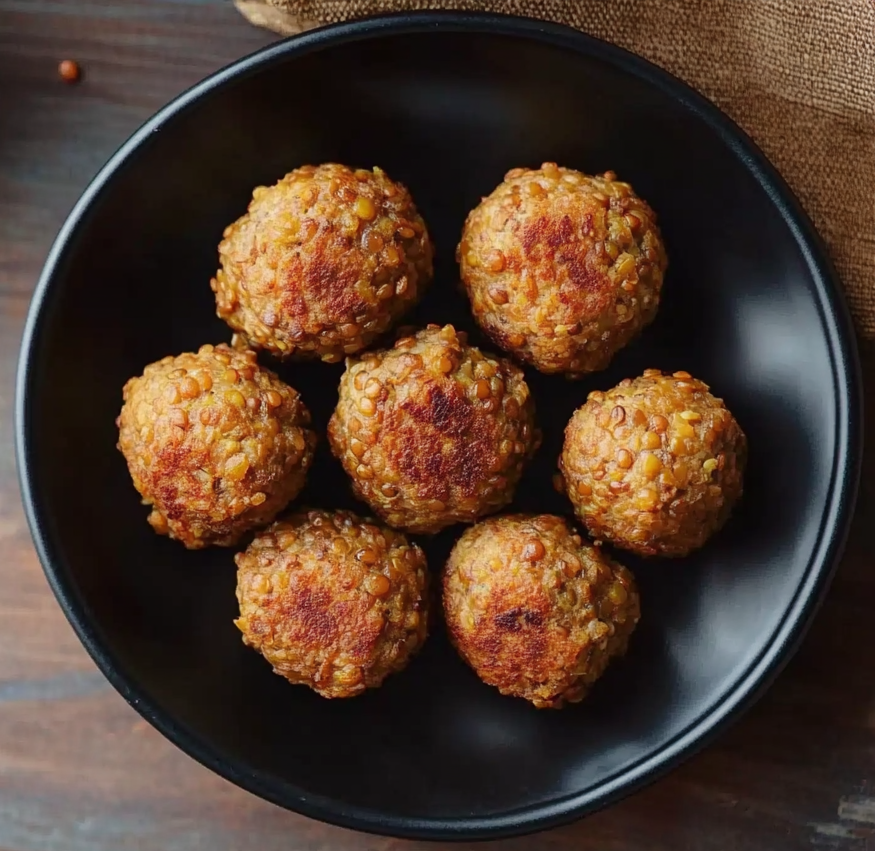 Albóndigas de Lentejas Rojas con Pollo