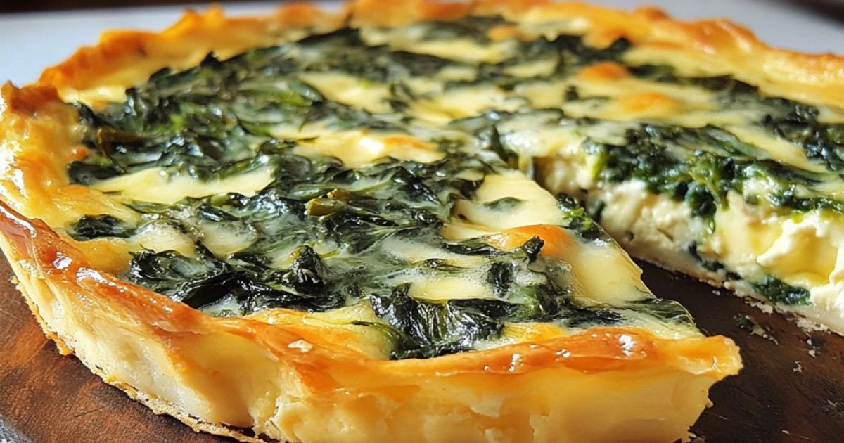 Tarta de Espinaca y Queso con Masa de Papa