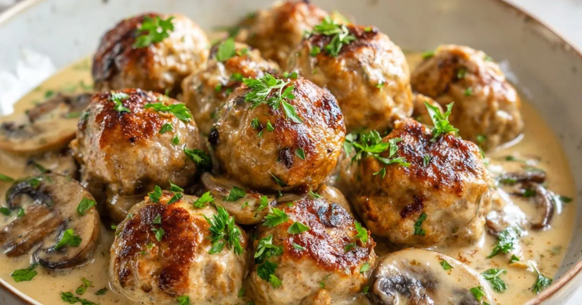 Albóndigas en salsa de champiñones