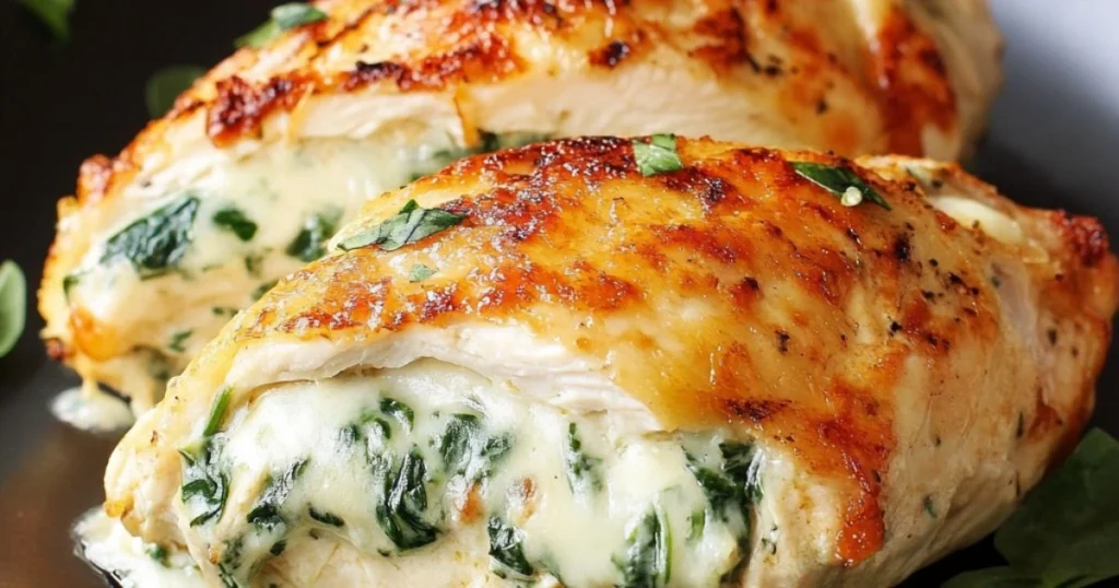 Pechuga de Pollo Rellena de Espinaca y Queso
